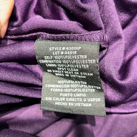 NWT XSCAPE | Beaded Formal Gown in Plum Purple Formal Elegant Long Dress 4P - Picture 15 of 16